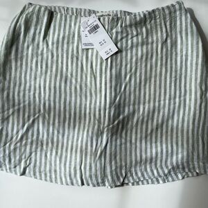 Abercrombie & Fitch Green and White Striped Top